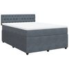 vidaXL Boxspringbett mit Matratze Dunkelgrau 140x200 cm Samt
