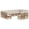 vidaXL Outdoor-Sofagarnitur 6 pcs Nat&uuml;rlich und Cremwei&szlig; Polyester