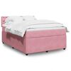 vidaXL Boxspringbett mit Matratze Rosa 140x190 cm Samt