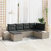 vidaXL Gartensofa-set mit Kissen 6 pcs Hellgrau Poly-Rattan
