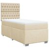 vidaXL Boxspringbett mit Matratze Creme 90x200 cm Stoff
