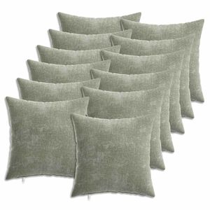 vidaXL Kissenbezug 6 stk. HEERLEN Gr&uuml;n 35 x 35 cm Chenille-Stoff