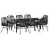 vidaXL Garten Essgruppe 9 stk. Schwarz Poly-Rattan