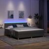vidaXL LED Boxspringbett mit Matratze Dunkelgrau 180 x 200 cm Stoff
