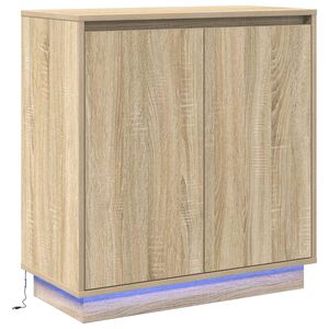 vidaXL LED-Sideboard Sonoma-Eiche 71 x 34,5 x 75 cm Holzwerkstoff