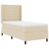 vidaXL Boxspringbett mit Matratze mit Kopfteil Creme 190 x 90 cm Stoff