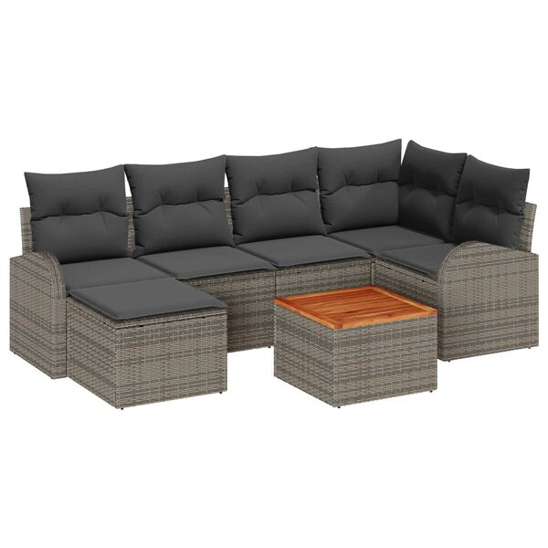 vidaXL Garten-Sofa-Set 7 pcs Grau