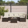vidaXL Garten-Sofa-Set mit Kissen mit Speicher 7 pcs Braun Poly Rattan