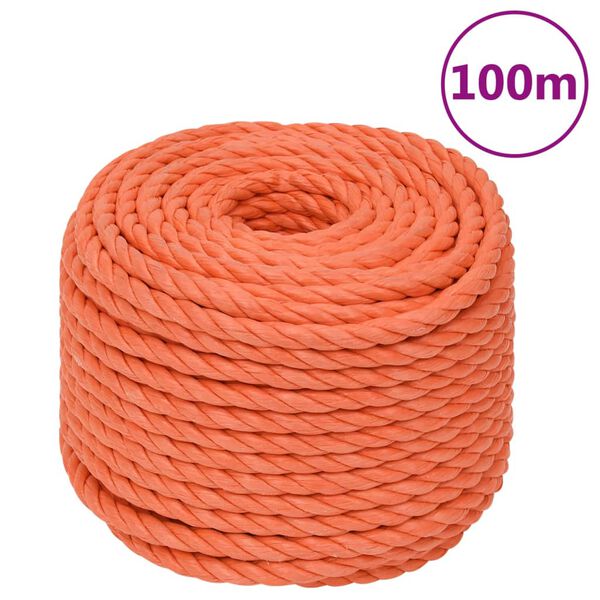 vidaXL Arbeitsseil Orange 20 mm 100 m Polypropylen