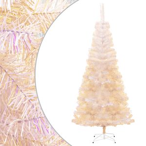 vidaXL K&uuml;nstlicher Weihnachtsbaum Schillernde Spitzen Wei&szlig; 240 cm PVC