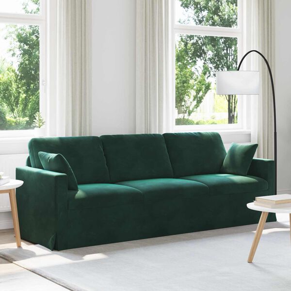 vidaXL Sofa Dunkelgr&uuml;n 228 x 78 x 80 cm Samt