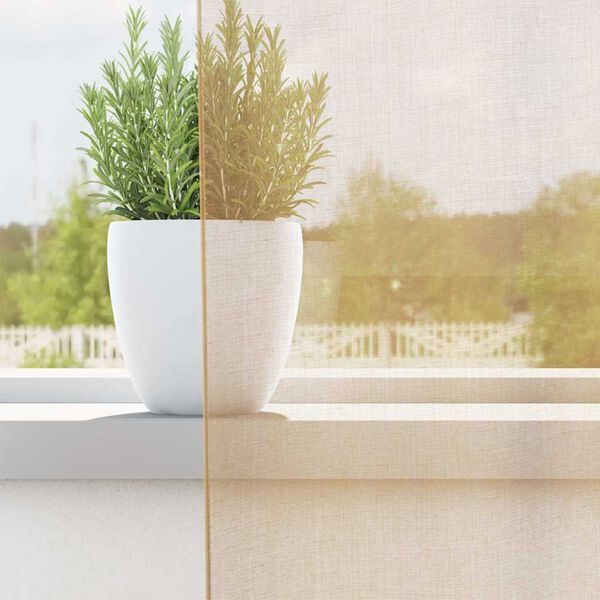 vidaXL Voile Vorhänge mit Ösen 2 Stk. Sandfarbe