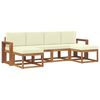 vidaXL Outdoor-Sofagarnitur 6 stk. Natur und Creme