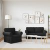vidaXL Sofa Set 2 pcs Schwarz 155 x 82 x 80 cm Stoff