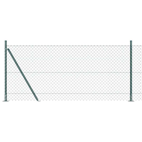 vidaXL Zaunpfosten Gr&uuml;n 25 x 0,8 m (40 x 40 mm Maschen) Stahl und PVC