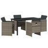 vidaXL Garten Essgruppe 5 pcs Grau Poly-Rattan