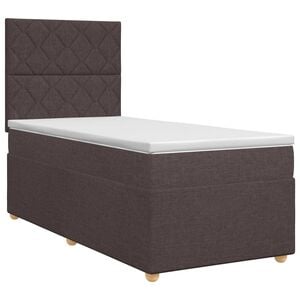 vidaXL Boxspringbett mit Matratze Dunkelbraun 80 x 200 cm Stoff
