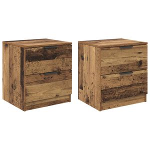 vidaXL Nachttisch 2 stk. Altholz 45 x 39 x 50 cm Holzwerkstoff