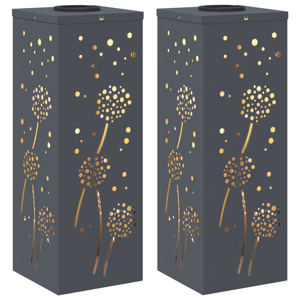 vidaXL Solar LED Weg Licht 2 pcs Anthrazit Kalt gewalzter Stahl