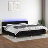 vidaXL Boxspringbett mit Matratze & LED Schwarz 200x200 cm Stoff