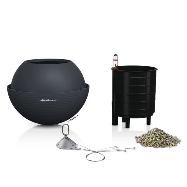 LECHUZA H&auml;ngeampel BOLA Color 23 ALL-IN-ONE Schiefergrau