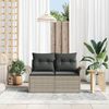 vidaXL Gartensofa mit Kissen Hellgrau 141 x 62 x 69cm Poly-Rattan