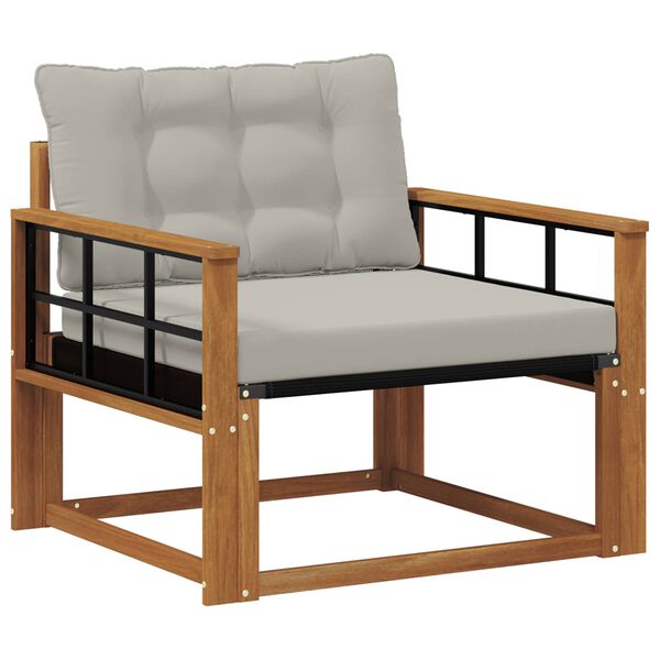 vidaXL Outdoor-Sofagarnitur Massives Akazienholz und Textilene Natur