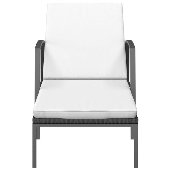 vidaXL Sonnenliegen 2 Stk. mit Tisch Poly Rattan Schwarz