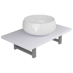 vidaXL 2-tlg. Badm&ouml;bel-Set Keramik Wei&szlig;