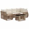 vidaXL Gartensofa-set 7 stk. Beige und Cremewei&szlig; Poly-Rattan