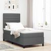 vidaXL Boxspringbett mit Matratze mit LED Dunkelgrau 80 x 200 cm Stoff
