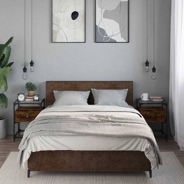 vidaXL Nachttische 2 Stk. R&auml;uchereiche 40x40x55 cm Holzwerkstoff