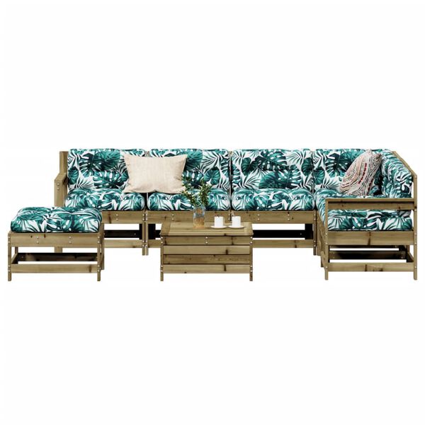 vidaXL 8-tlg. Garten-Lounge-Set mit Kissen Impr&auml;gniertes Kiefernholz