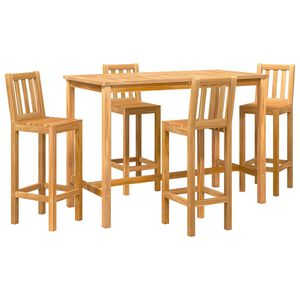 vidaXL Outdoor Bar Set 5 stk. Natur Massivholz Teak
