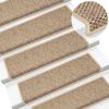 vidaXL Treppenmatten Selbstklebend Sisal-Optik 15 Stk. 65x21x4 cm Sand