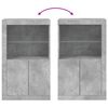 vidaXL Beistellschrank mit LED-Leuchten Betongrau Holzwerkstoff