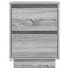 vidaXL Nachttisch mit LED-Leuchten Grau Sonoma 38x34x50 cm