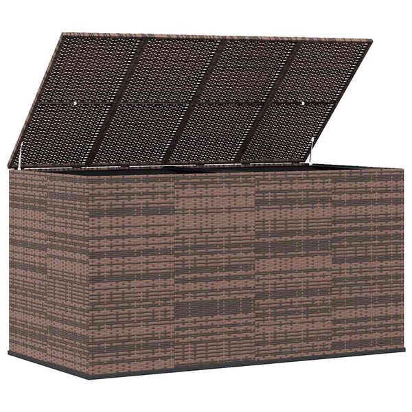 vidaXL Garten-Kissenbox PE Rattan 194x100x103 cm Braun