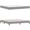 vidaXL Boxspringbett mit Matratze Hellgrau 200 x 200 cm Stoff