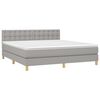 vidaXL Boxspringbett mit Matratze & LED Hellgrau 160x200 cm Stoff