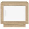 vidaXL Couchtisch Wei&szlig; und Sonoma-Eiche 51x50x45 cm Holzwerkstoff