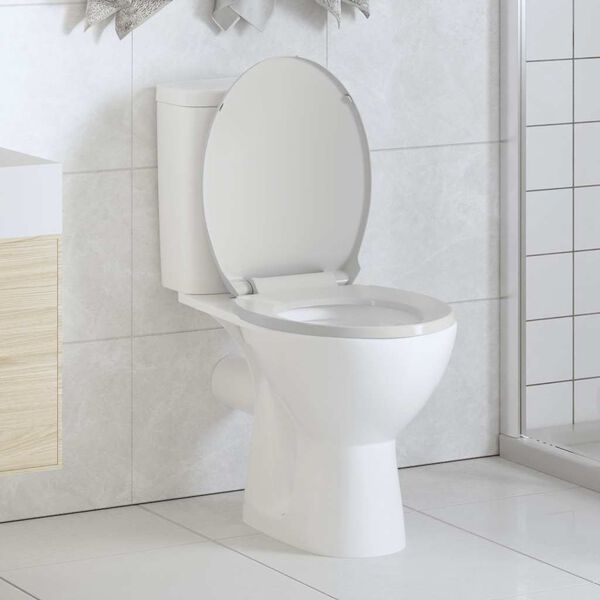 vidaXL Toilettensitz mit Absenkautomatik Wei&szlig; Oval