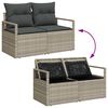 vidaXL Sofa Set mit Kissen mit Speicher 8 pcs Hellgrau Poly-Rattan