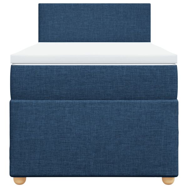 vidaXL Boxspringbett mit Matratze Blau 90x190 cm Stoff