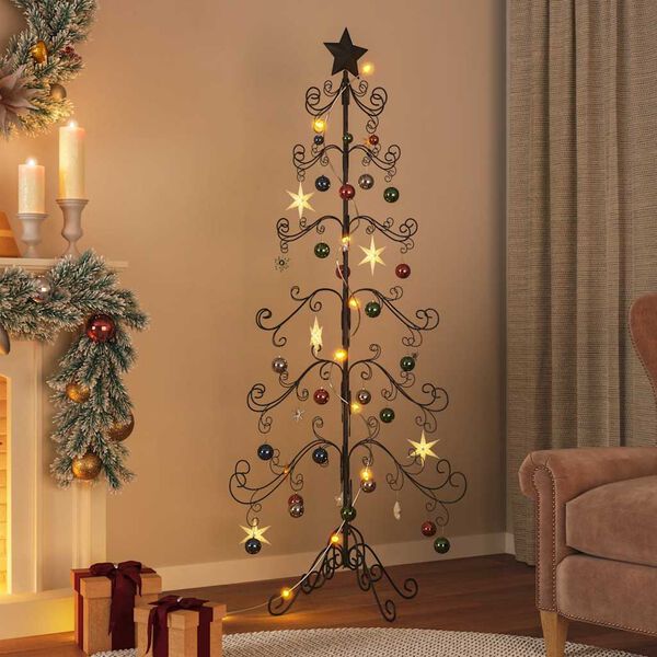 vidaXL Metall-Weihnachtsbaum für Dekorationen Schwarz 180 cm