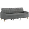 vidaXL 3-Sitzer-Sofa mit Hocker Dunkelgrau 180 cm Stoff