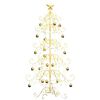 vidaXL Metall Weihnachtsbaum Gold 150 cm Pulverbeschichteter Stahl