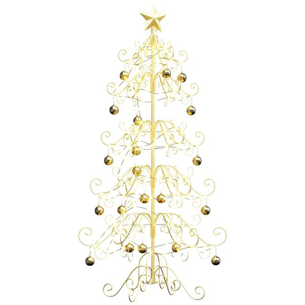 vidaXL Metall Weihnachtsbaum Gold 150 cm Pulverbeschichteter Stahl