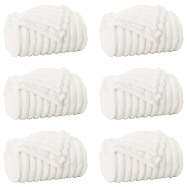 vidaXL Wohndecken 6 pcs Wei&szlig; 200 x 150 cm Fleece