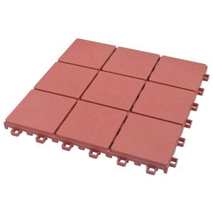 vidaXL Terrassenfliese 10 Stk. Rot 30,5 x 30,5 x 2,2 cm Polypropylen